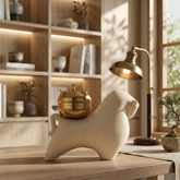 《牛柿如意》現代噴砂陶瓷藝術擺飾|質感開幕送禮、喬遷誌慶首選