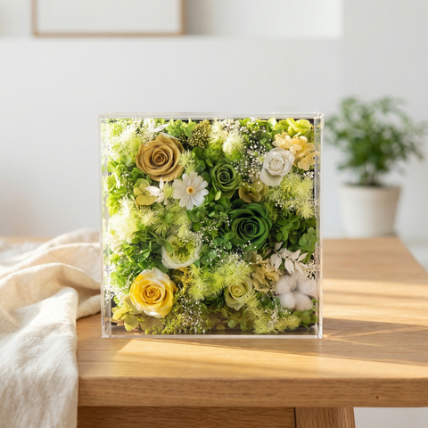 靜謐時光 ⟡ 25cm 奢華亞克力永生花藝禮盒