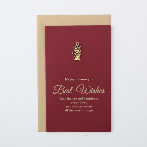 Best Wishes金屬吊飾信封卡片組
