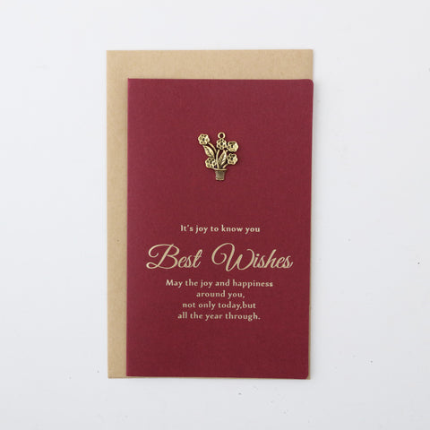 Best Wishes金屬吊飾信封卡片組